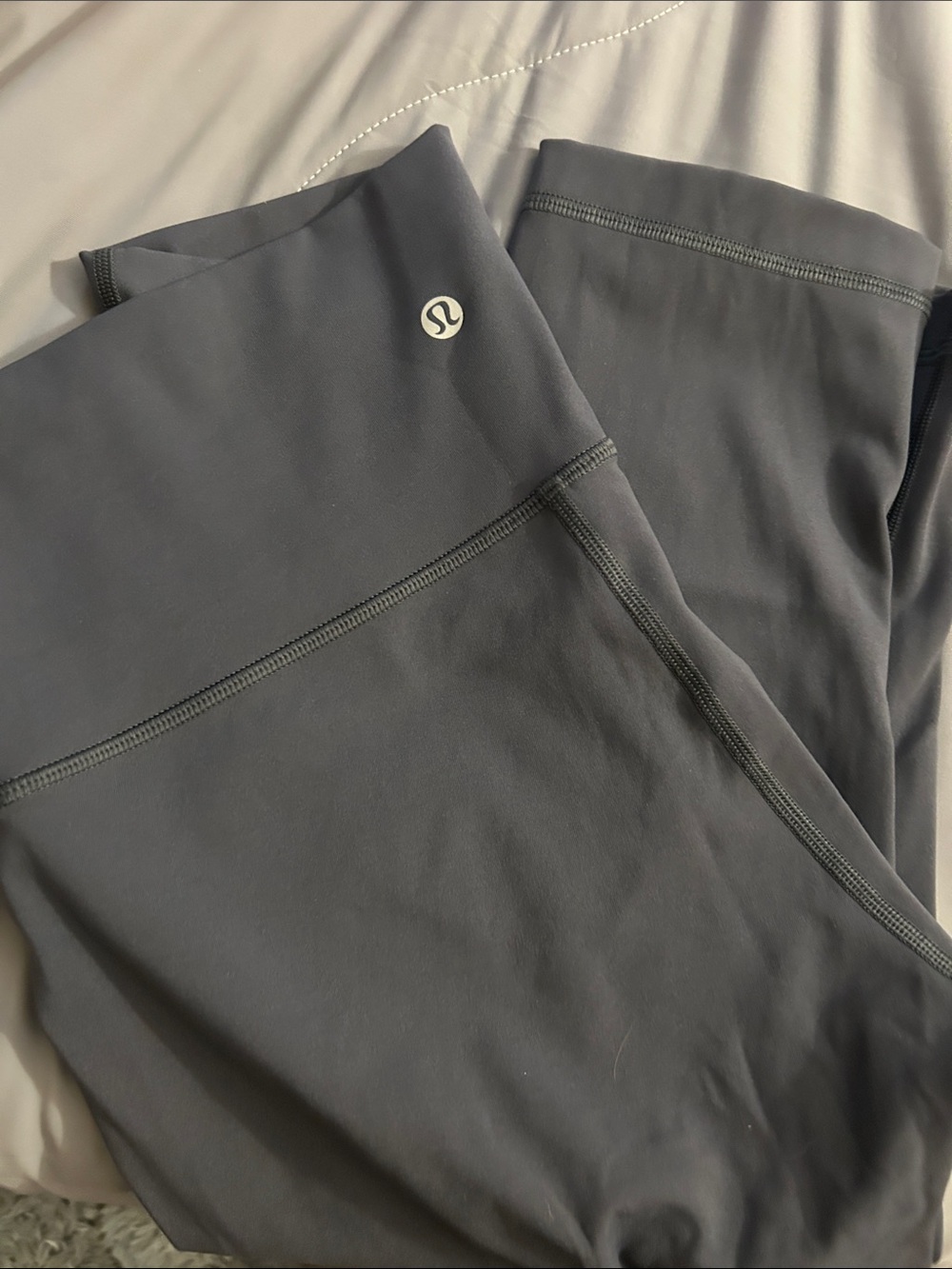 lululemon athletica Women's Dark Gray Capris 
Length is 25
Inseam is 17